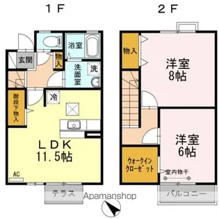 リジェール風間 ABCD【C2号室】の間取り