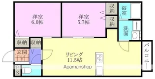 ドゥ・フィーユ【1階】の間取り