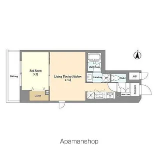 プライマルフロント菊川【8階】の間取り