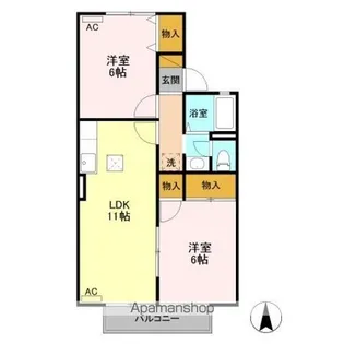 ウェンディハウス AB【1階】の間取り
