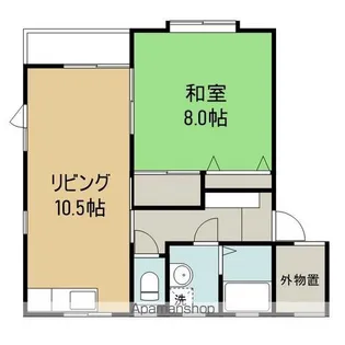 コーポオリエンタル【102号室】の間取り