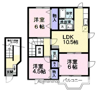 シュガーヒルズA【2階】の間取り