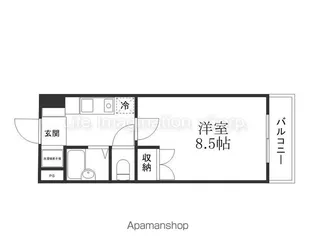 カーサソラッツオ弐番館【509号室】の間取り