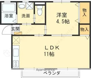 サンライフ玉串B棟【1階】の間取り