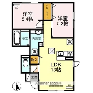 グランシャリオN【1階】の間取り