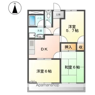 岐阜県羽島郡笠松町円城寺【マンション】の間取り
