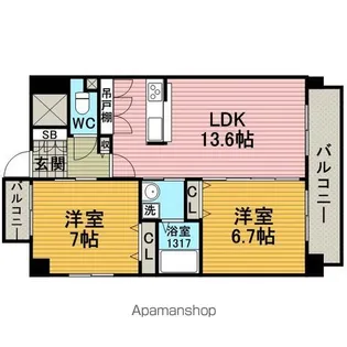 ラフィネ豊中南【5階】の間取り