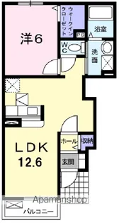 ポポラーレハイツK.T【1階】の間取り