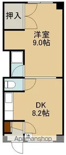 ハイツ元町【3-B号室】の間取り