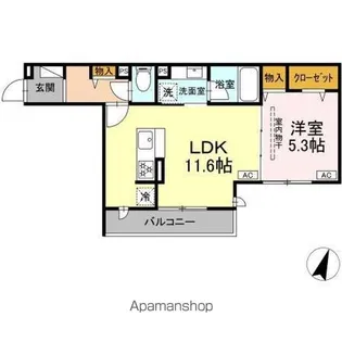 フラクタス東柏ケ谷【2階】の間取り