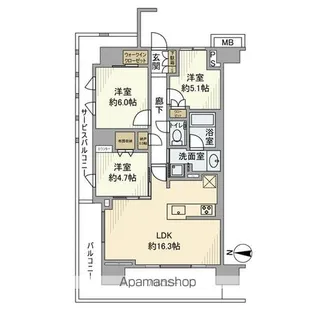 プラウド東陽町サウス【3階】の間取り