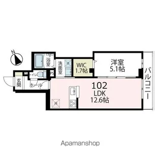 アヴェクトワベー【102号室号室】の間取り
