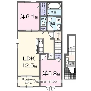 メゾンシュエットⅡ【2階】の間取り