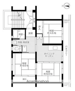 ビレッジハウス水沢西1号棟【5階】の間取り