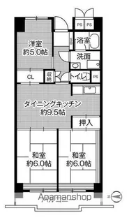 ビレッジハウス木場タワー1号棟【506号室】の間取り