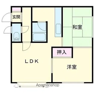 サンエアハウスA【2E号室】の間取り
