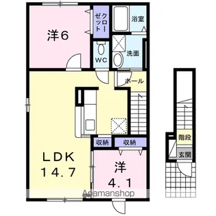 カーサ・フォルテ【2階】の間取り