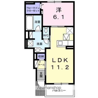 フラン アンジュ【1階】の間取り