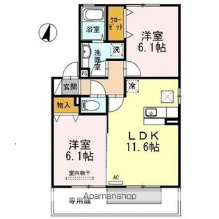 エスポワール津森 A棟【1階】の間取り