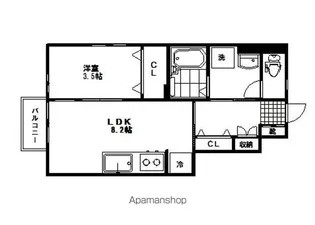 ココリ長町8丁目【102号室】の間取り