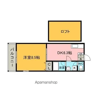 リーベヴィラ白木原【1階】の間取り