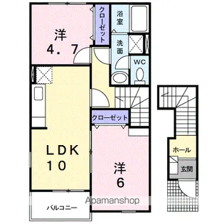 福岡県久留米市田主丸町益生田【アパート】の間取り