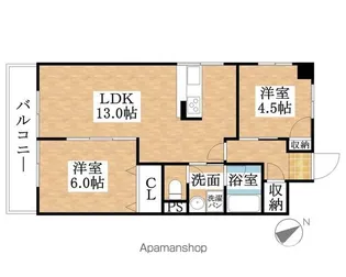 メゾンニシビ【101号室】の間取り