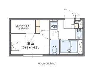 レオパレスクロスウィステリア【1階】の間取り