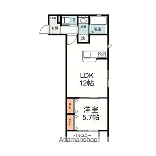 CREST鷹匠【103号室】の間取り
