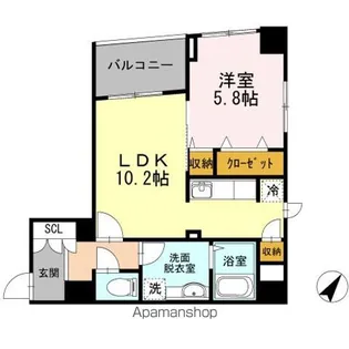 ポルト ドゥ ヴァンドーム【3階】の間取り