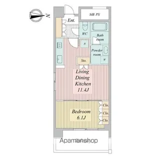 シュロスミーナ晩翠通【2階】の間取り