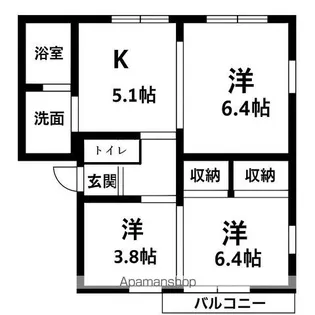 メゾンドールE舘【112号室】の間取り
