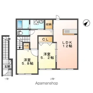 ガーデンルプスK【2階】の間取り