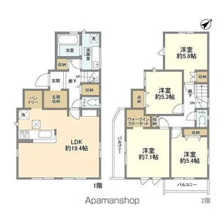 千葉県船橋市高野台5丁目【一戸建】の間取り