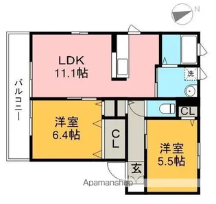 ポラリス G【2階】の間取り