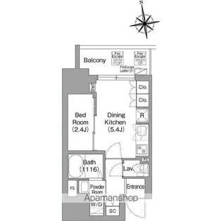 東京都新宿区北新宿4丁目【マンション】の間取り