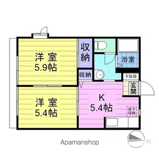 ボヌール・富A【1階】の間取り
