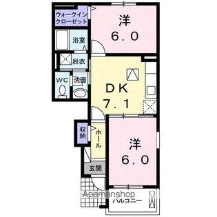 カーサ・アルドーレⅡ【1階】の間取り