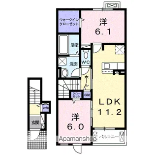メゾン ド フレーシュ下宮永A【2階】の間取り