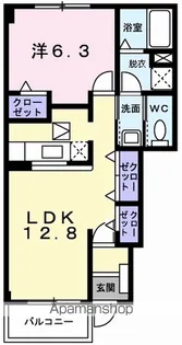 1LDKの間取り画像