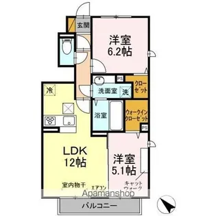 キャリコマルモ【1階】の間取り