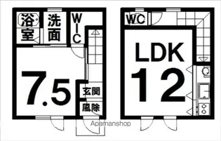 1LDKの間取り画像