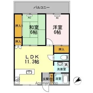 ハイツレーベン【1階】の間取り
