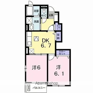 リブ・グリーン【1階】の間取り