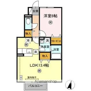 リバーグリーン【1階】の間取り