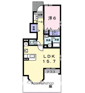 フレスクーラーB【1階】の間取り