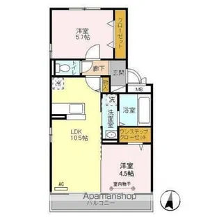 クレセントM Ⅴ【3階】の間取り