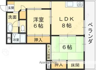 コーポ柏原【303号室】の間取り