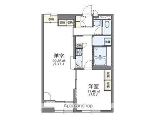 レオパレスル アーブル テヅカ【104号室】の間取り