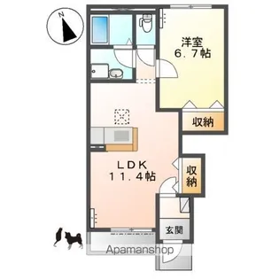 ウィズ・コート【1階】の間取り